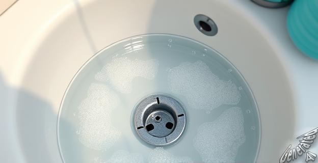 Verter agua hirviendo y detergente lavavajillas por el desagüe