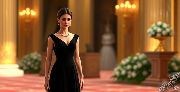 Un vestido negro de largo midi diseñado por Sybilla