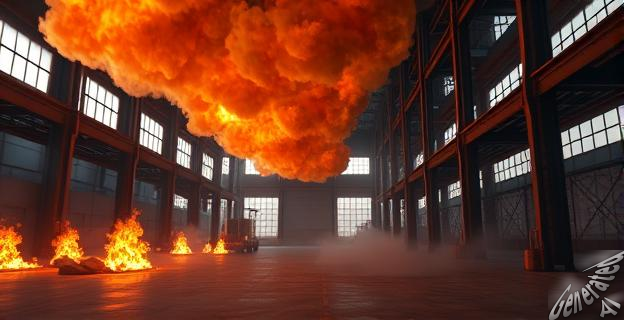 El humo tóxico procede de un incendio en una nave con uralita