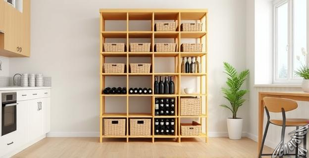 Utiliza una estantería modular Kallax de IKEA y accesorios personalizados