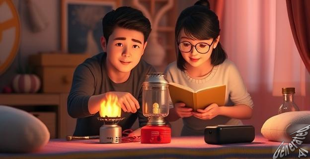 Un kit de emergencia con hornillo de gas, power bank y generador de electricidad