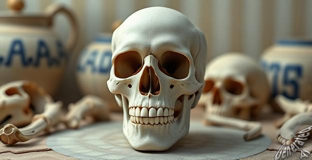 Cráneos humanos convertidos en copas y máscaras