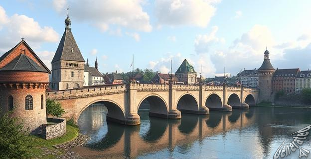 Besalú conserva un puente medieval sobre el río Fluvià