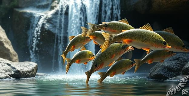 Los bagres trepan en equipo por la cascada para probablemente migrar río arriba y reproducirse