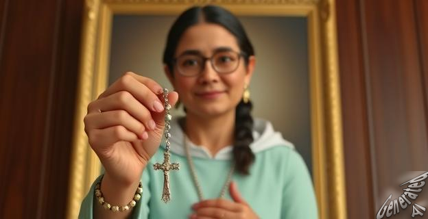 Un rosario bendecido por el Papa Francisco en 2013