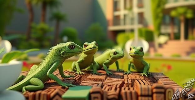 Lagartos inofensivos llamados gluodenas