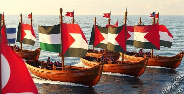 La flotilla Thousand Madleens está compuesta por 9 embarcaciones con 150 tripulantes