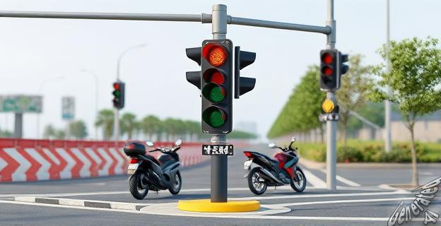 La señal S-49 crea una zona de espera específica para motocicletas y bicis en semáforos