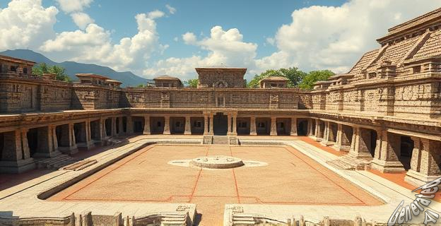 Una cancha de juego de pelota mesoamericana de 49 metros de largo por 8 de ancho