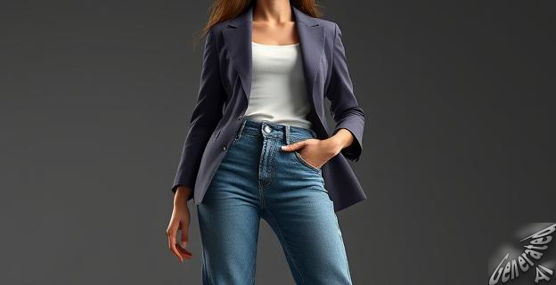 Los blazers de estilo americano y las chaquetas de efecto piel son ideales para combinar con vaqueros acampanados