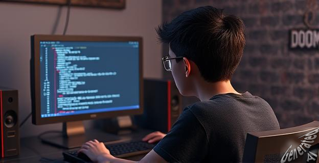 Utilizando una técnica de arte ASCII y una versión del código fuente de Doom en lenguaje C#