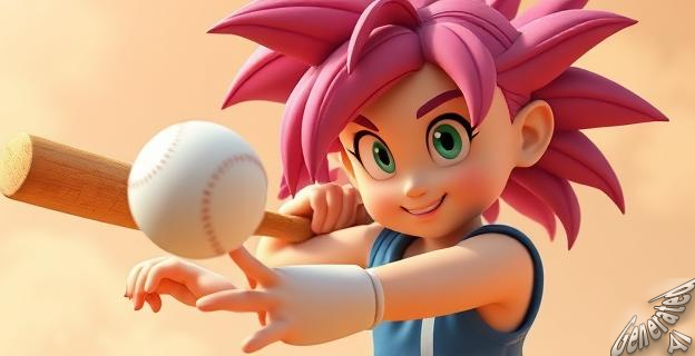 Una bateadora entra en modo super saiyan y hace un Kamehameha con el bate