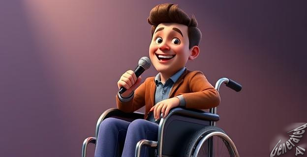 Lucho Miranda es un comediante chileno que utiliza su discapacidad como fuente de inspiración para su humor
