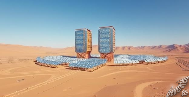 China ha instalado una planta solar de doble torre en el desierto del Gobi