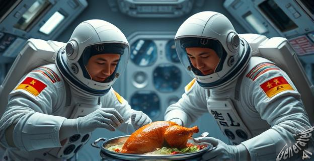 Un horno especial para cocinar en microgravedad