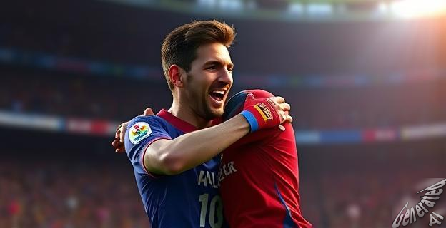 Una imagen de Messi agarrando a Matías Cóccaro