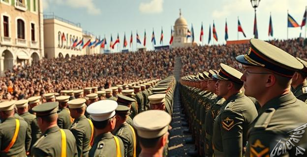 3.266 integrantes del Ejército participaron en el desfile