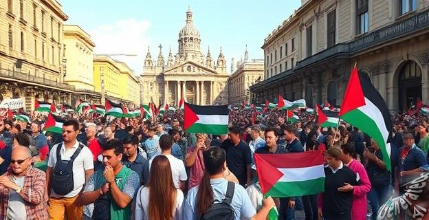 Miles de personas se manifestaron en diferentes ciudades del mundo en solidaridad con el pueblo palestino