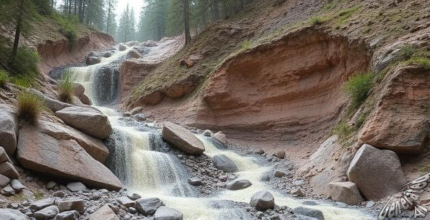 El talud se ha desprendido en un punto donde la CHJ aún no había actuado