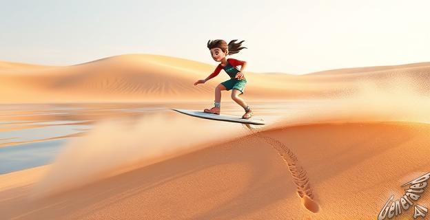 Sword of the Sea es un juego que combina la exploración y el surf en un entorno de arena y agua