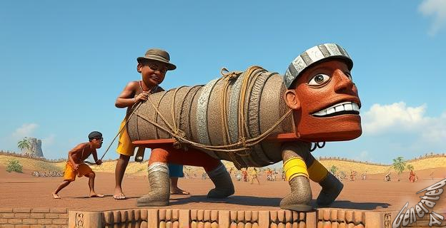 Los moáis fueron transportados mediante la hipótesis del moái caminante, utilizando cuerdas para balancearlos de lado a lado