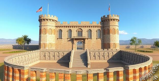 Su foso monumental y doble muralla