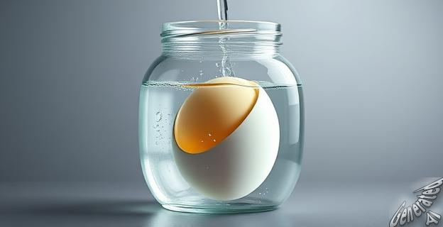 Sumergir el huevo en un tarro con agua y agitar