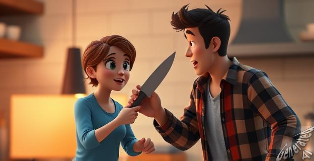 La mujer le puso un cuchillo en el cuello al hombre en dos ocasiones