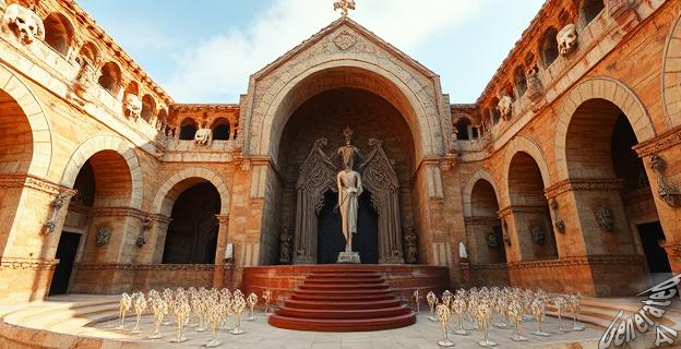 La iglesia de Santa María en Wamba contiene un osario con alrededor de 1000 calaveras humanas