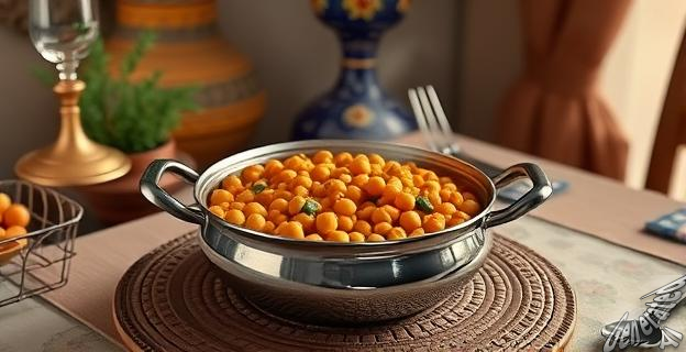 Se prepara con 300 gramos de garbanzos secos y una cocción lenta de entre 1 y 2 horas