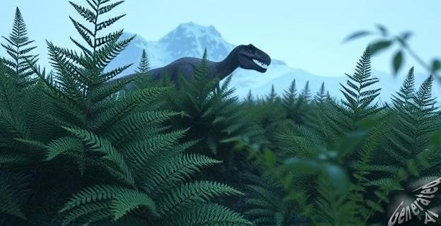 Un fósil de helecho de la era de los dinosaurios