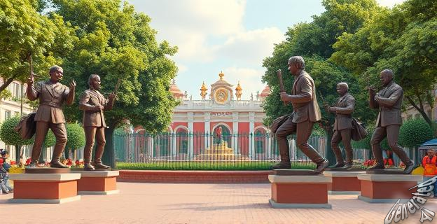 El parque cuenta con 80 estatuas que representan la lucha contra el Covid-19