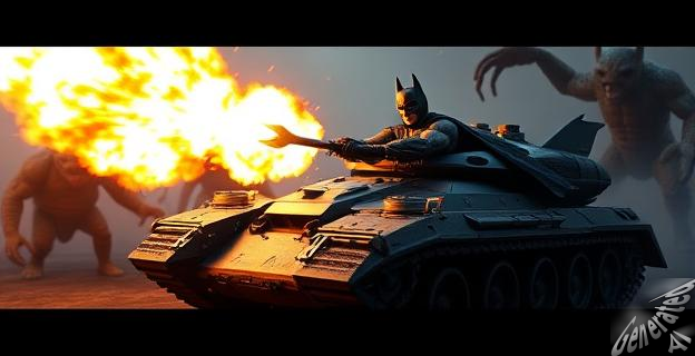 Batman utilizó un tanque en forma de batmóvil para arrasar a los Mutantes